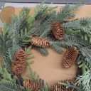 DN DECONATION 24" Christmas Wreath for Front Door, Sage Green Pinecone Wreaths Christmas Decor, Xmas Holiday Wreath Outdoor Indoor for Wall, Porch, Mantel Decoration (Green and Brown)