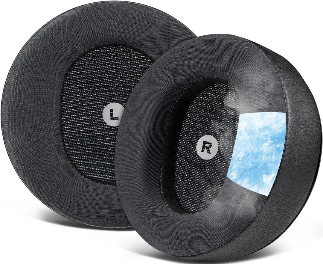SOULWIT Cooling Gel Replacement Earpads for Audeze Maxwell (Do Not Fit Audeze Maxwell 2) Headphone, Ear Pads Cushions with Breathable Ice Silk Fabric, High-Density Noise Cancelling Foam - Black