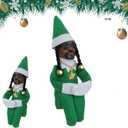 2 x Christmas Elf Plush Doll, Handmade Christmas Elf Plush Hip Hop Doll Decoration, Suitable for Family Holiday Decorations(1PCS)