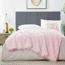DREAMNINE Decorative Oversized 850GSM Plush Fluffy Feather Faux Fur Throw Blanket 60" x 71",Soft Long Shaggy Fuzzy Blankets, Double Sided Warm Elegant Furry Blanket for Valentine Gift, Twin Size, Pink