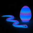 24 inch Snake Fidget Toy, 3D Printed Snake with Egg, Realistic Slithering Design, Stress Relief Desk Decor, Easter Egg for Kids & Adults (Luminous-Rainbow)