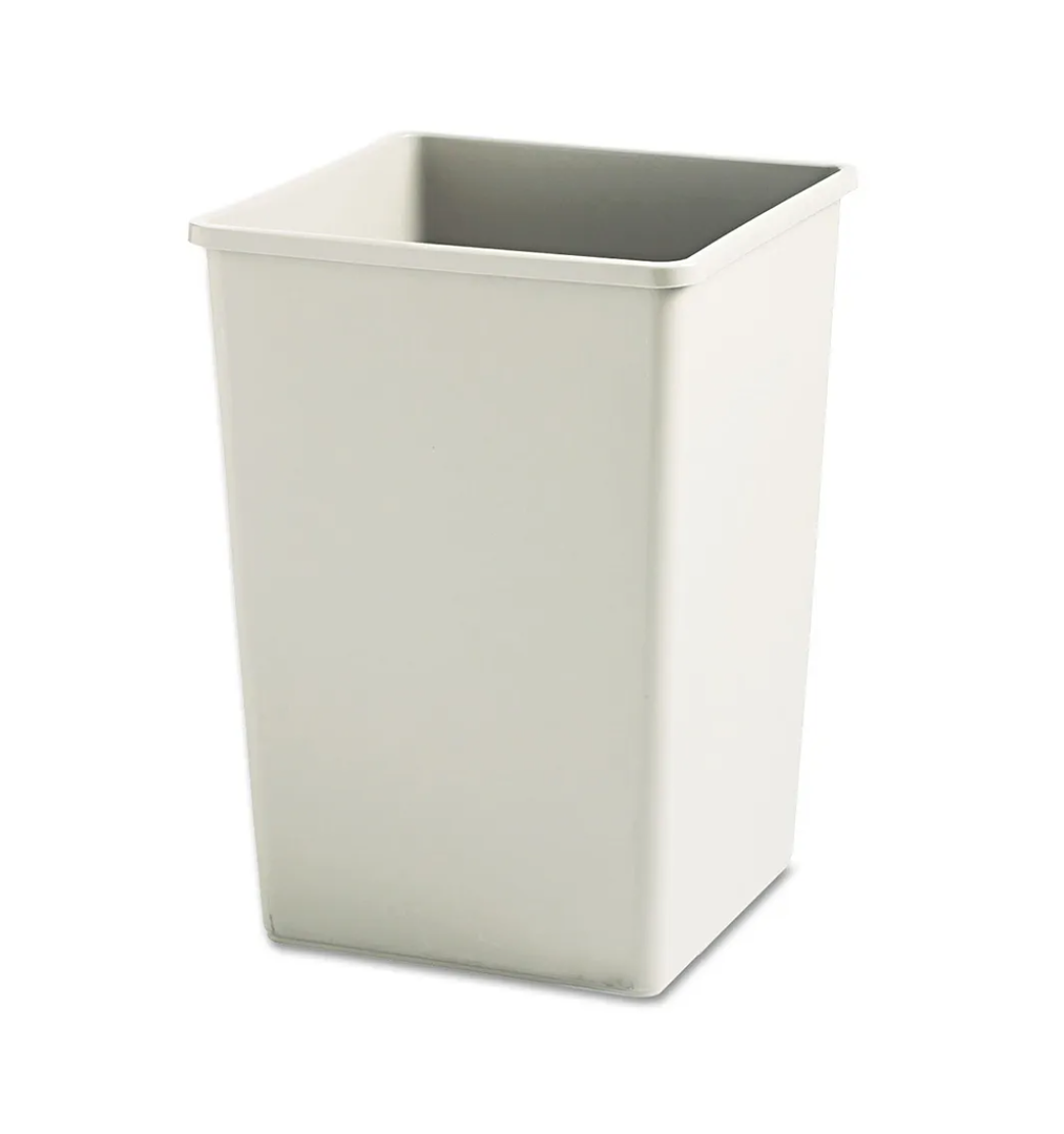 Rubbermaid Commercial Products Untouchable 35 Gal Square Container Gray for Offices/Mailrooms/Classrooms/Areas of High Waste Generation