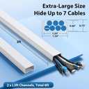 Wire Cover for Wall Mount TV, 72in Wall Cord Cover, Large TV Cable Hider Hide Cords Wall Mounted TV, Cord Hider Wall, Wall Cable Cover Cable Raceway White 2 x L36in x W1.54in x H0.75in