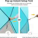 Old Bahama Bay Pop Up Beach Tent, Portable Shade Sun Shelter UPF50+ UV Protection for 4 Person Extendable Floor for Fishing Hiking Camping, Waterproof Windproof(Blue)
