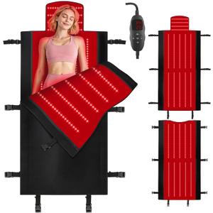 Red Light Therapy Mat for Fully Body, Red Light Blanket Dual Wavelength 660nm & 850nm Infrared Red Light Therapy Pad, Ideal for Home/Office/Men/Women/Elderly 74.8inch*33.46inch 660 LEDs