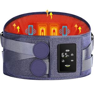 ALLJOY 67" Cordless Heating Pad for Back Pain Relief FSA Eligible HSA, Birthday Gifts for Women Men Mom Dad, Portable Lower Back Massager with 3 Heat 5 Vibration, Wireless Heating Pad for Cramps