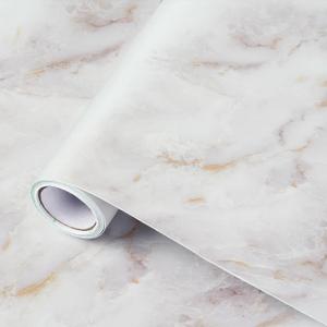 rabbitgoo Marble Contact Paper for Countertops, Self Adhesive Peel and Stick Wallpaper, Removable Kitchen Counter Top Contact Paper for Old Furniture, Gold Matte Granite, 23.6 x 196.8 Inch