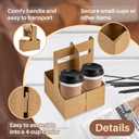MAQIHAN 2 Cup Drink Carrier with Handle - 50Pcs Disposable Cardboard Coffee Cup Holder Portable Foldable Tray Drink Caddy Cup Carriers to go Cup Holder Food Delivery Accessories for Hot/Cold Drinks