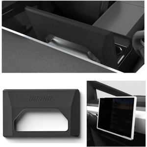 2024 Tesla Cybertruck Accessory, Silicone Console Screen Frame Protector Premium Easy-Install Dashboard Sleeve Custom Fit for Impact & Vibration Protection, Shields Against Scuffs Bumps (Black)