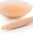 Nipple Covers for Women,Reusable Pasties Nipple Cover No Show, Seamless Adhesive Silicone Nipple Pasties (Beige)
