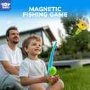 TOY Life Bath Toys for Kids Ages 1-3, Magnetic Fishing Game with Mold Free Wind Up Bath Toys for Toddlers 1-3 & Toy Fishing Pole & Fishing Net, Water Table Pool Fun Bathtub Toys for Baby Infant