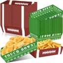 50Pcs Football Party Favors & Supplies - Paper Food Tray, Disposable Serving Boats for Football Birthday Party & Superbowl Decor