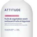 ATTITUDE Fruit & Vegetable Wash, Food-Safe Produce Wash, Removes Dirt & Residue, Vegan & Plant-Based Ingredients, Unscented, 27.1 Fl Oz, Pack 3