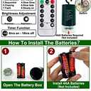 TURNMEON 120LED 39.4Ft Christmas String Lights Battery Operated Timer 8 Modes Remote Control Waterproof Green Wire Xmas Tree Fairy Lights Decor Outdoor Indoor Home Party Garden (Warm White)