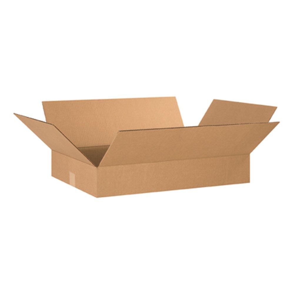 BOX USA 24164 Flat Corrugated Cardboard Box 24" L x 16" W x 4" H, Kraft, For Shipping, Packing and Moving (Pack of 25)