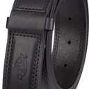 Dickies Men's Dickies Unisex Leather Mechanic No-Scratch Work Belt - Buckleless, Snap-On Belt (Black, S)