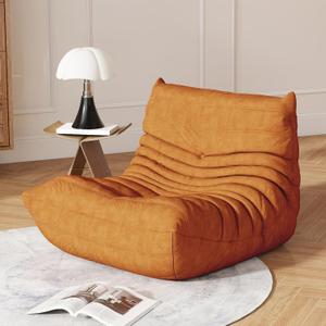 Snug Sofee Bean Bag Chair for Adults, Bean Bag Sofa - Adult Size with Soft Waterproof Fabric for Living Room, Apartments, Reading Corner, Gaming, and Movie Venue (DarkOrange), Single