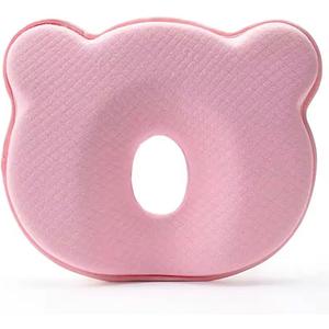 Soft Memory Foam Baby Changing Station Support pad for Infant,Removable Cover, Portable Travel Cushion with Bear Cover  Comfortable Head Support for Kids, Breathable and Washable (Pink)
