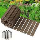 Amazer Wooden Garden Pathway, 12 FT Roll Out Straight Walkway, Widened Plank Non-Slip Outdoor Walkway Path with 8 Stakes, Garden Lawn Pavers for Outside Walkway Backyard Wedding Party Boardwalk, Brown