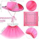 SATINIOR Cowboy Outfit Hat for Women Bandana Skirt for Western Party Halloween Adult Costume (Child, Crown)