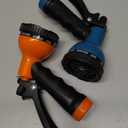 Garden Hose Nozzle Sprayer: 2 Pack 10 Watering Patterns Spray Nozzles Heavy Duty Hose Head Hose Attachment (BlueOrange)