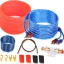 XMSJSIY Car Audio Wiring Kit Amplifier Cable Kit 1500 Watts Car Stereo Subwoofer Installation with Fuse for Car Truck Motorcycle 10 Gauge Amp
