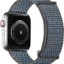 Sport Loop Nylon Band Compatible with Apple Watch Series 11/10/9/8/7/6/5/4 SE 3/2/1 42mm 41mm 40mm 38mm, Adjustable Comfortable Braided Fabric Rugged Strap for iWatch Women Men, Storm Gray