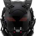 Cyberpunk Gothic Mask Helmet For Adult,LED Bluetooth Mask,Futuristic Punk Techwear,Cosplay Halloween Fit Party Music Festival (Black)