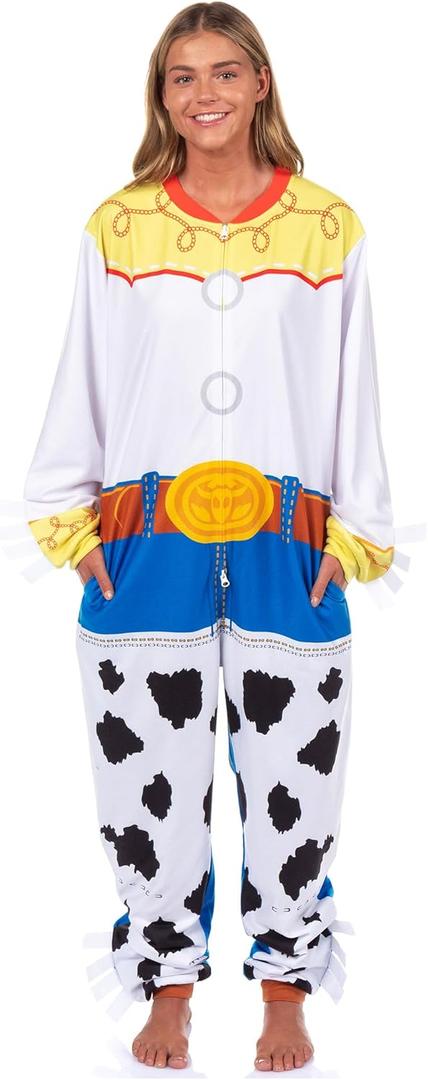 Disney Toy Story Union Suit Women's Jessie Costume One-Piece Pajama Cosplay Onesie (XX-Small/X-Small, Multicolored)