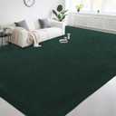 Large Modern Area Rugs for Living Room Bedroom, 9x12 Feet Dark Green Ultra Soft Thickened Memory-Foam Indoor Rug, Comfy Aesthetic Solid Minimalist Carpets for Girls Boys Nursery Dorm Home Decor