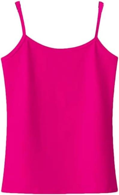 Women's Solid Color Minimalist Striped Classic Plus Size Sleeveless Camisole (XX-Large, Rose Red)