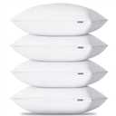 CozyLux Soft Supportive Bed Pillows for Side and Back Sleepers, Oeko-Tex Certified Down Alternative Filling, Hotel Quality Fluffy Sleeping Pillow, White, Standard - 18" x 26", 4 Pack