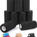 AZEN 9 Pack Self Adhesive Bandage Wrap, 4" X 5 Yards Elastic Cohesive Bandage Wrap, Color Athletic Tape, Tattoo Grip Tape Wrap, Vet Wrap, Ankle Tape