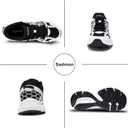 Men's Slip Resistant Trail Running Shoes - Supportive Athletic Shoes for Outdoor Fitness Walking, Road Running and Gym Training (5, Black White Light)