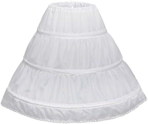 Abaowedding Girls' 3 Hoops Petticoat Full Slip Flower Girl Crinoline Skirt