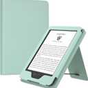 MoKo Case for 6" All-New Kindle(11th Generation 2024/2022 Release), Lightweight PU Leather Cover Stand Shell with Hand Strap Auto Wake/Sleep for Kindle 2024 11th Gen e-Reader, Agave Green