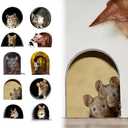 10pcs 3D Mouse Hole Wall Decals Peel and Stick,Decorative Wall Stickers, Fun Animal Stickers for Children- Kids Room Bedroom House Nursery Classroom Decor