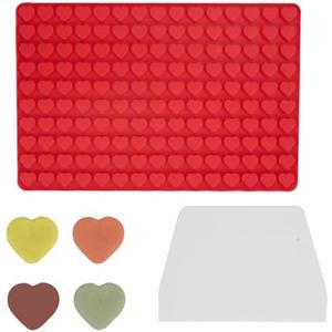 1 Pcs Heart Silicone Chocolate Molds for Gummy, Candy, Small Homemade Treats With Scraper,Gummy Silicone Molds, Pack of 4