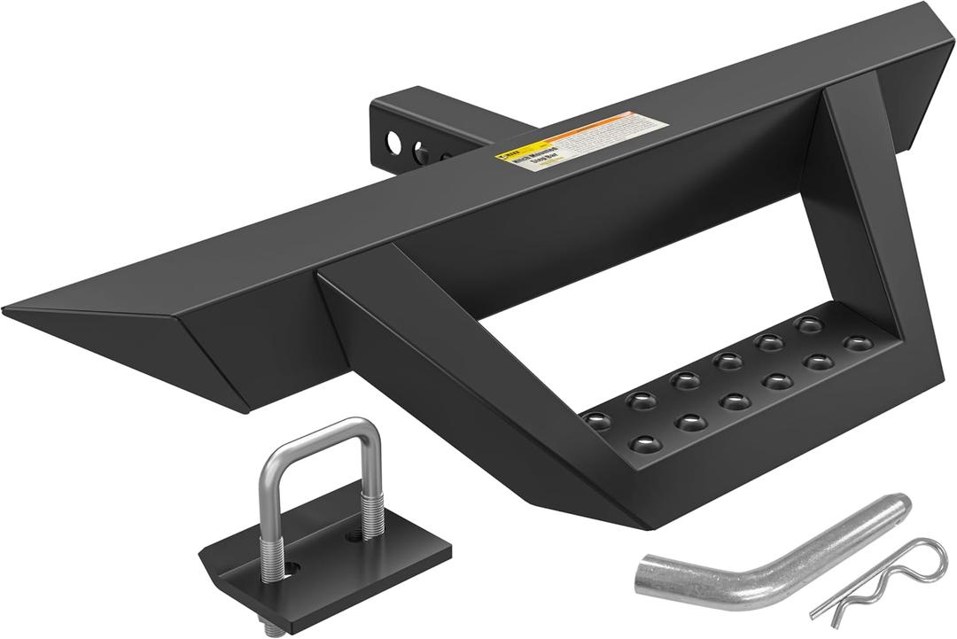 Universal Steel Trailer Tow Hitch Step Bar with Drop Step Pads for Pickup
