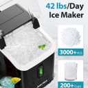 Aeitto Nugget Ice Maker Countertop, 42lbs/24H Ice Machine with 1.5L Water Tank, Rapid Ice Release in 6 Mins, Self-Cleaning Pebble Ice Maker with Basket and Scoop for Home Office RV and Party, Black
