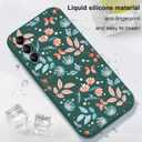for Samsung Galaxy A15 5G Case Creative Flower Pattern Slim Liquid Silicone Cell Phone Protective for Galaxy A15 5G Cover-Leaf Green