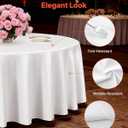 VEVOR White Round Tablecloths 10 Pack, 132 Inches in Diameter, Stain- & Wrinkle- Resistant, Machine Washable Table Clothes, Polyester Fabric Table Covers for Wedding, Party, Banquet, Formal Events