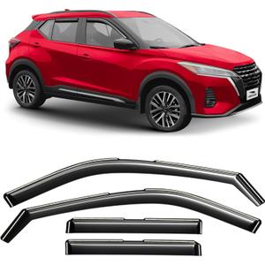 Voron Glass in-Channel Extra Durable Rain Guards for Nissan Kicks 2018-2024, Window Deflectors, Vent Window Visors, 4 Pieces - 200432