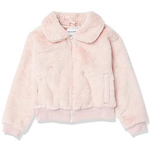 Amazon Essentials Girls' Faux Fur Jacket, Mauve, Medium, 8Y