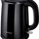 Secura Stainless Steel Double Wall Electric Kettle Water Heater for Tea Coffee w/Auto Shut-Off and Boil-Dry Protection, 1.0L (Black) SWK-1001DB/HB-K012