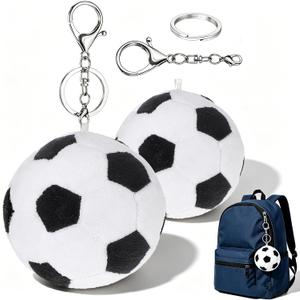 Didiseaon Plush Soccer Ball Keychain Black and White 2 Pieces