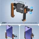 Lamicall Motorcycle Phone Mount Holder - [Camera Friendly] [1s Lock] Bike Phone Holder Handlebar Clamp, Bicycle Scooter Phone Clip, for iPhone Air, 17, 16, 15 Pro Max, Galaxy, 4.7-7" Phones, Orange
