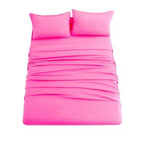 Ghooss Bed Sheet Set Queen Size Super Soft Microfiber 1800 Deep Pocket Luxury Bedding Sheets Double Brushed Wrinkle, Stain, Fade Resistant(Hot Pink,Queen)