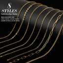 Quelay 8 Rolls 26.2 Feet Gold Chains for Jewelry Making DIY Necklace Bracelet Chains Bulk with 106 Bracelet Charms 350 Jump Rings 80 Lobster Clasps Jump Ring Opener Matching Pliers Accessories