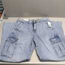 High Rise Wide Leg Cargo Jeans Large